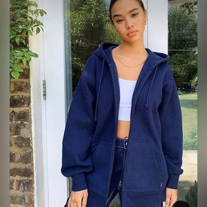 TNA Cozy Fleece Boyfriend Zip-up Hoodie